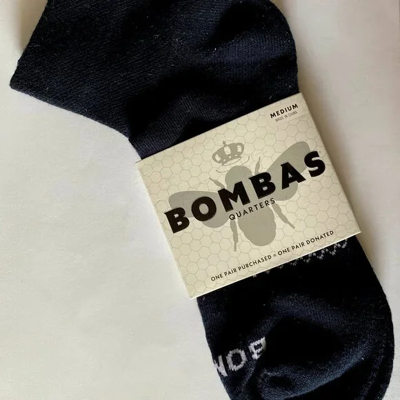 [6 pack] Bombas Classic Marl Quarter - Navy Socks Medium - Picture 2 of 6